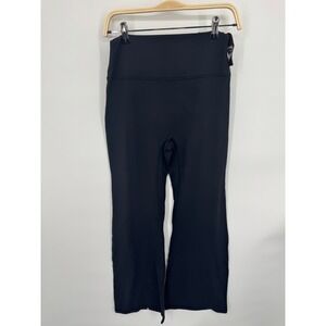 NWT YPB Studio Flex Wide Leg Flare Leggings Women's Large Black Elastic Waist